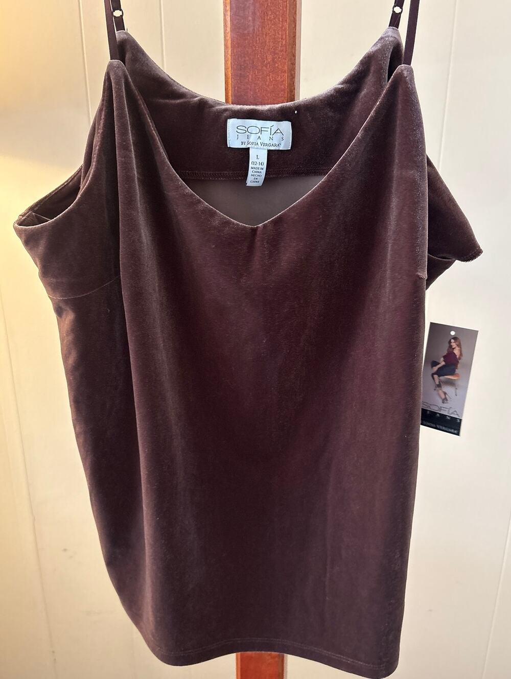 Sofia By Jeans by Sophia Vergara Brown Spaghetti Strap Top Sz Large